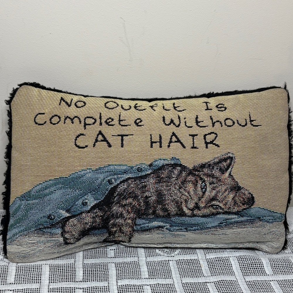 Vintage Cat Pillow Funny Kitten Decor